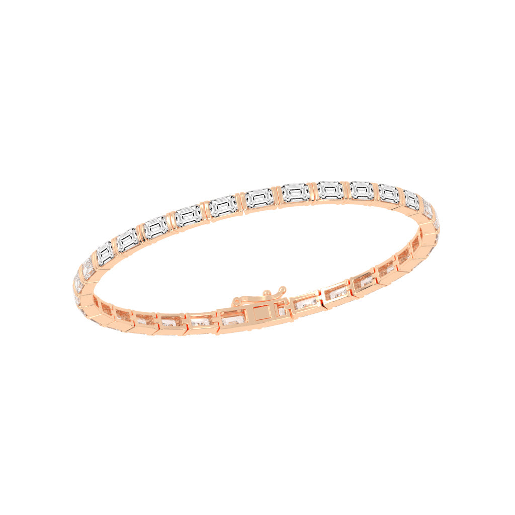 Nivara Emerald Cut Tennis Lab Diamond Bracelet