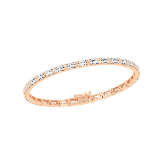 Nivara Emerald Cut Tennis Lab Diamond Bracelet