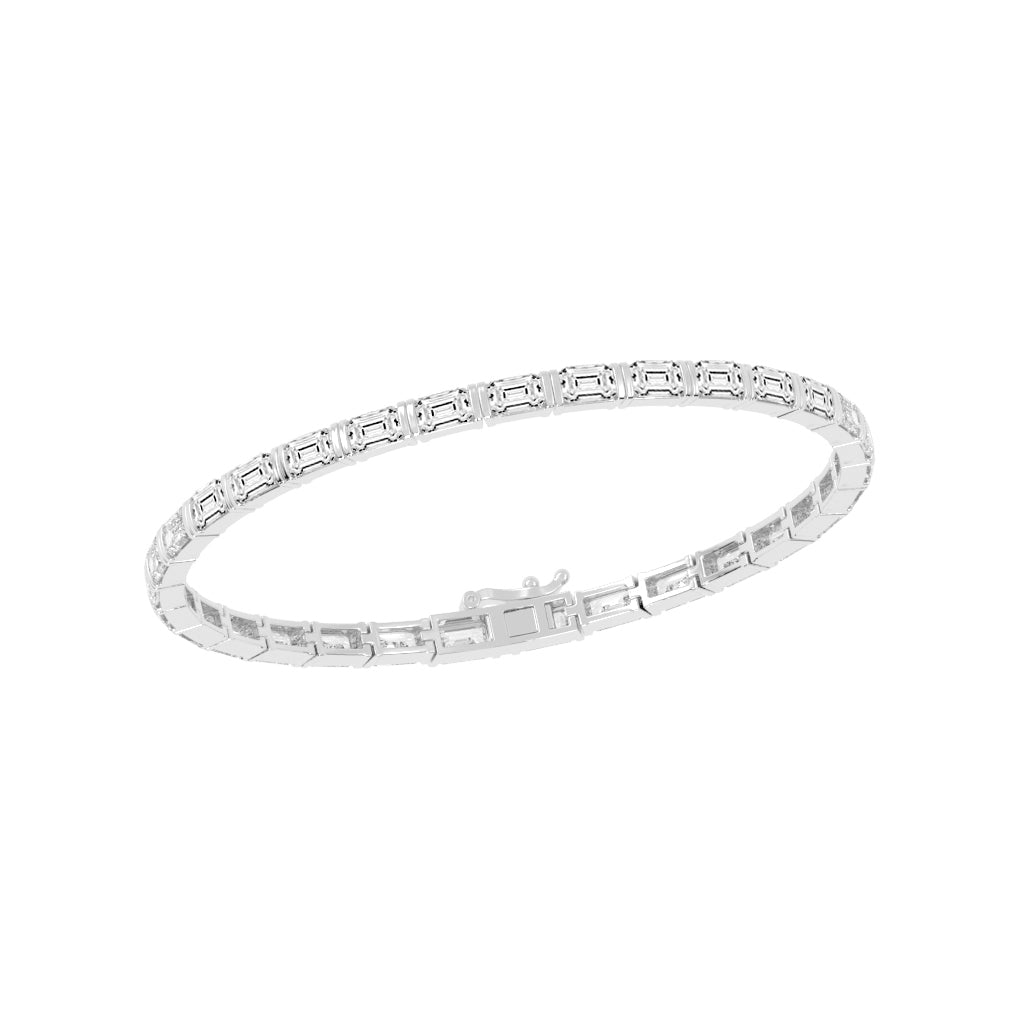 Nivara Emerald Cut Tennis Lab Diamond Bracelet