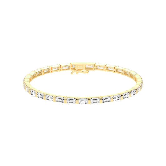 Nivara Emerald Cut Tennis Lab Diamond Bracelet