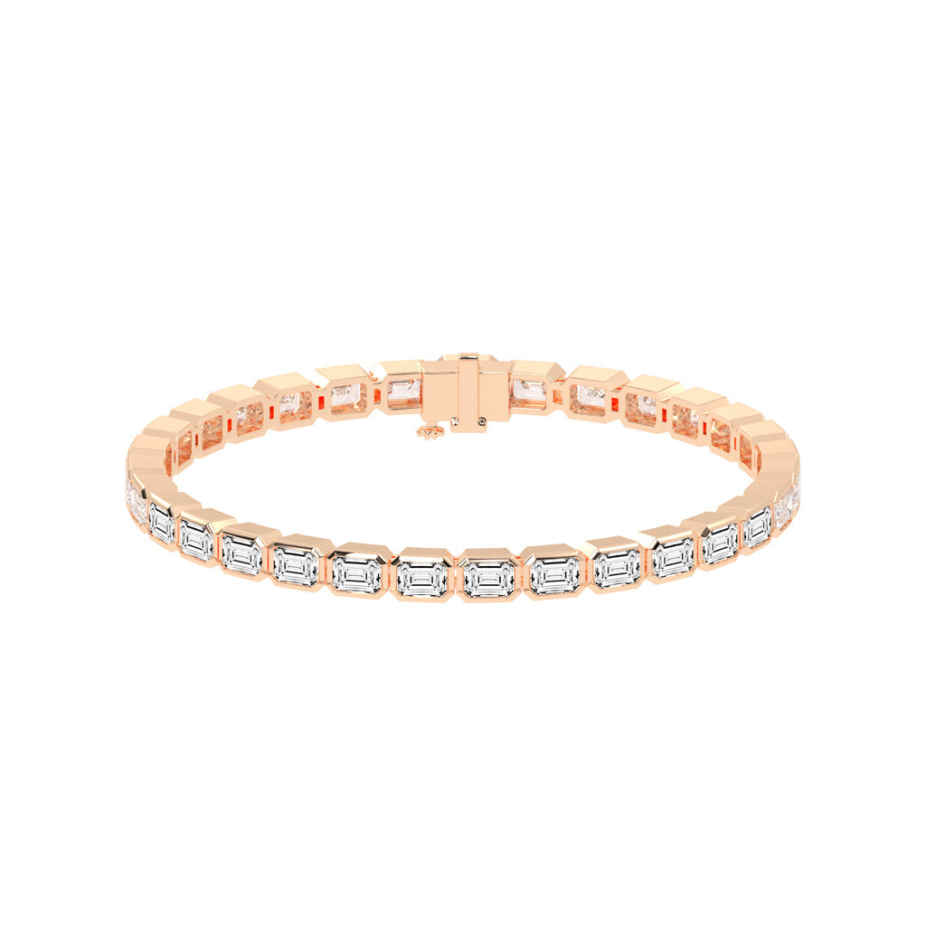Maris Bezel Set Emerald Tennis Lab Diamond Bracelet