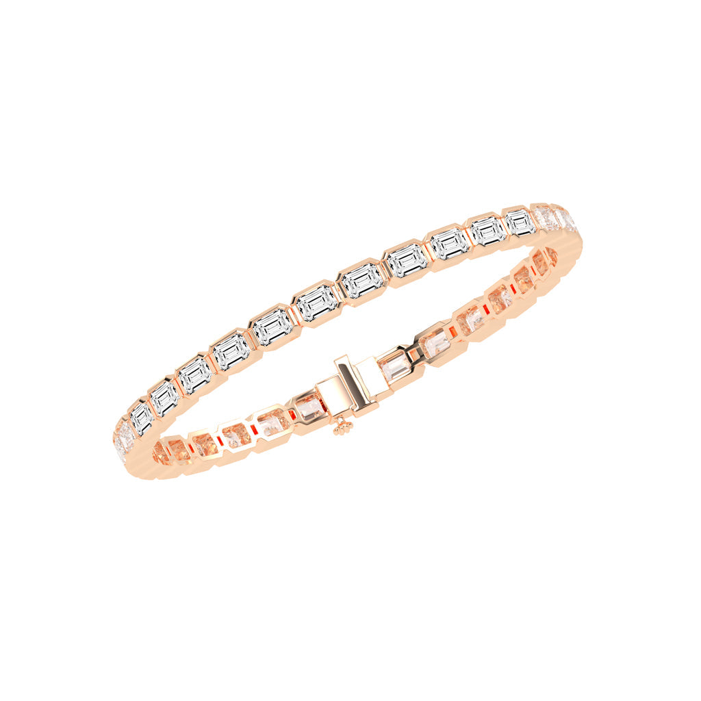 Maris Bezel Set Emerald Tennis Lab Diamond Bracelet