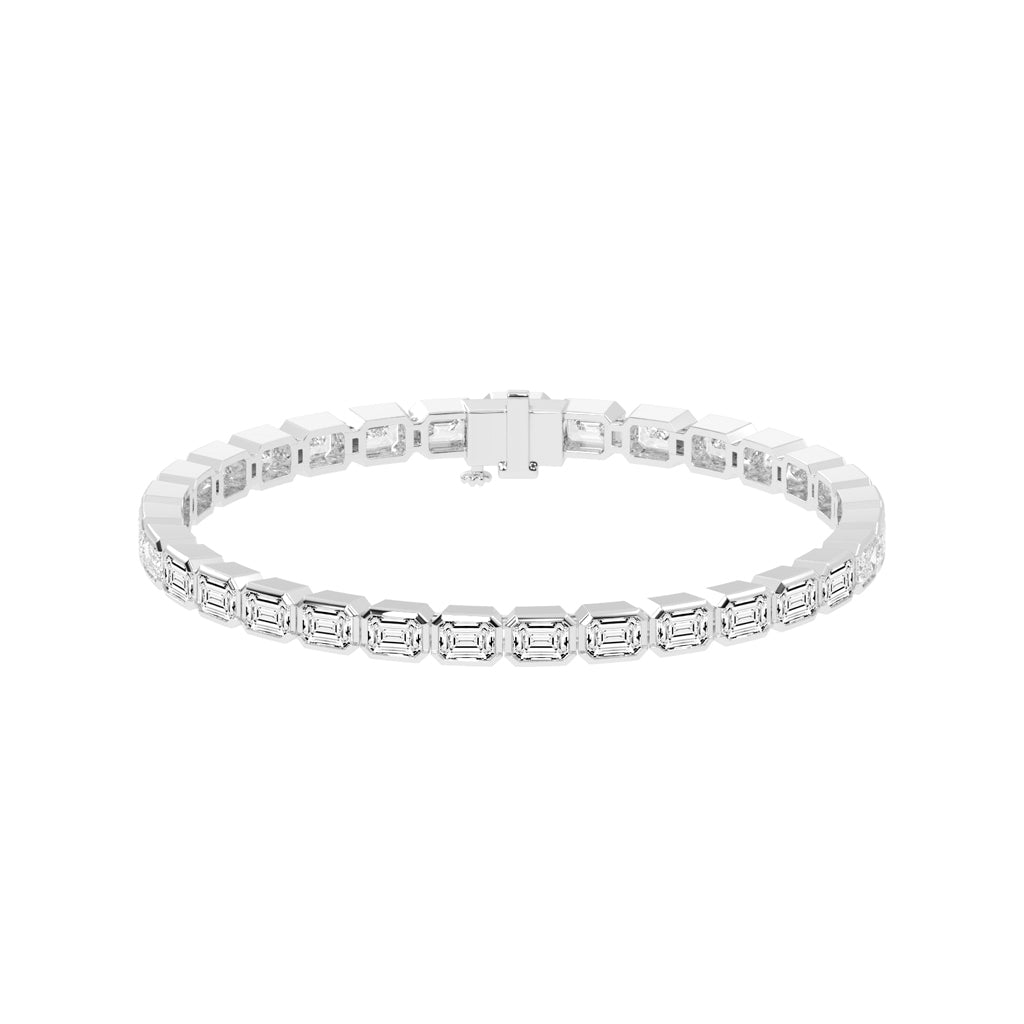 Maris Bezel Set Emerald Tennis Lab Diamond Bracelet