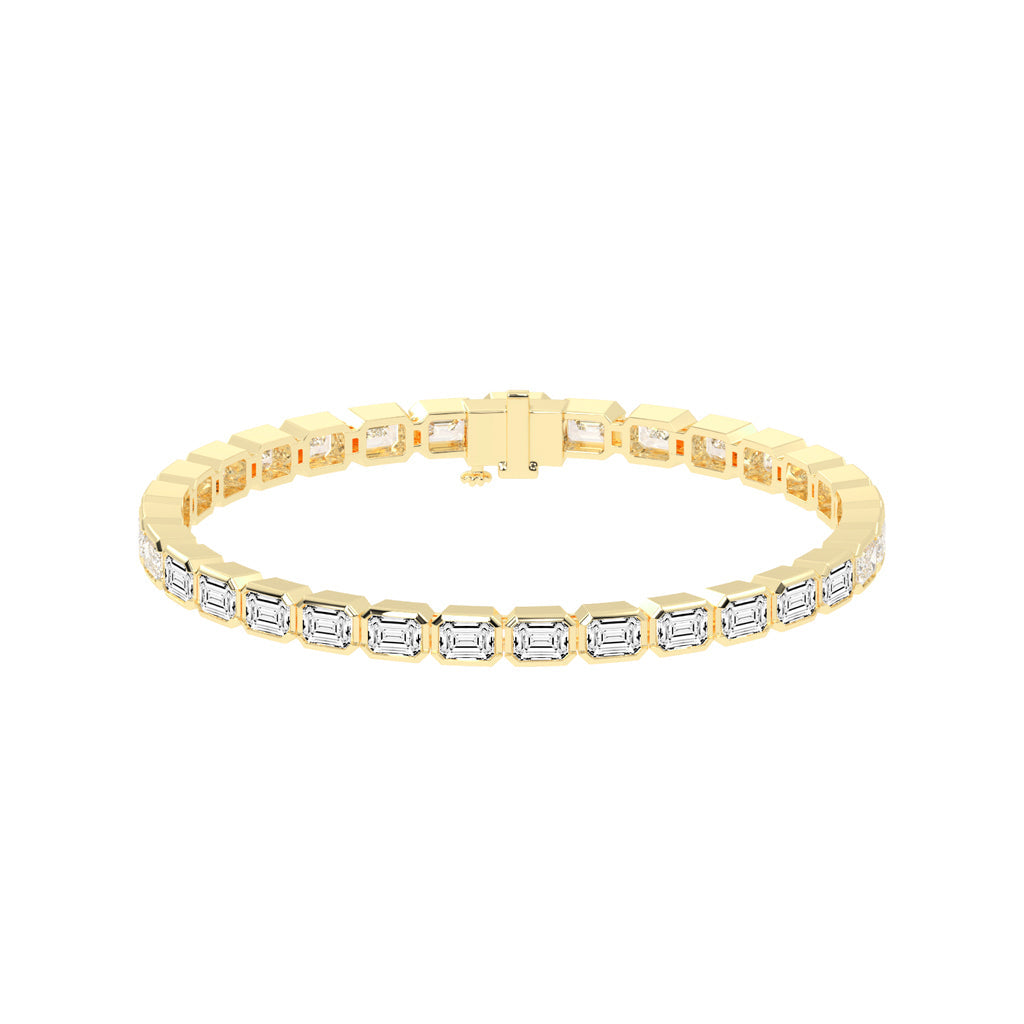 Maris Bezel Set Emerald Tennis Lab Diamond Bracelet
