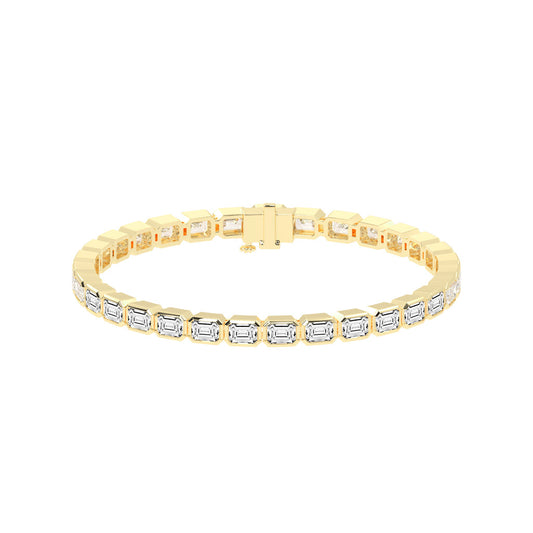 Maris Bezel Set Emerald Tennis Lab Diamond Bracelet