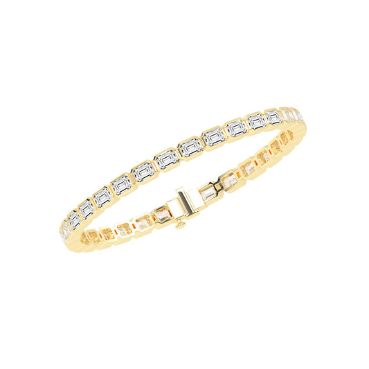 Maris Bezel Set Emerald Tennis Lab Diamond Bracelet