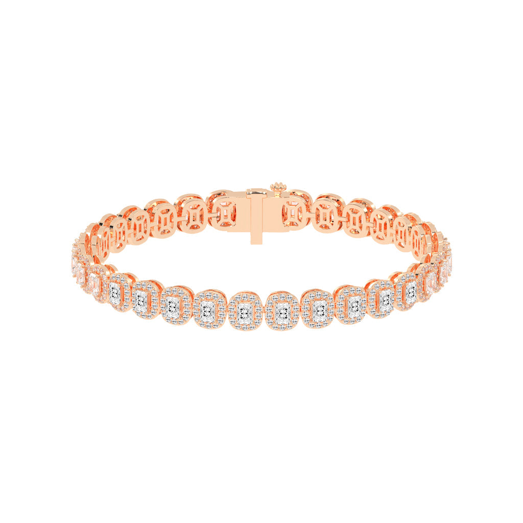 Elysia Bezel Setting Emerald Tennis Lab Diamond Bracelet