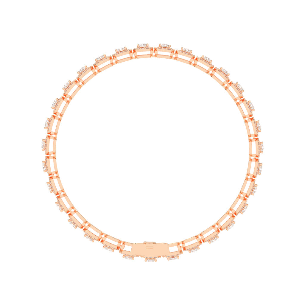 Elysia Bezel Setting Emerald Tennis Lab Diamond Bracelet