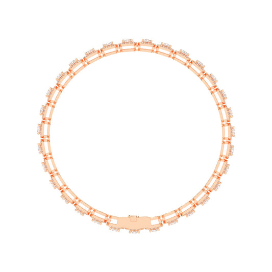 Elysia Bezel Setting Emerald Tennis Lab Diamond Bracelet