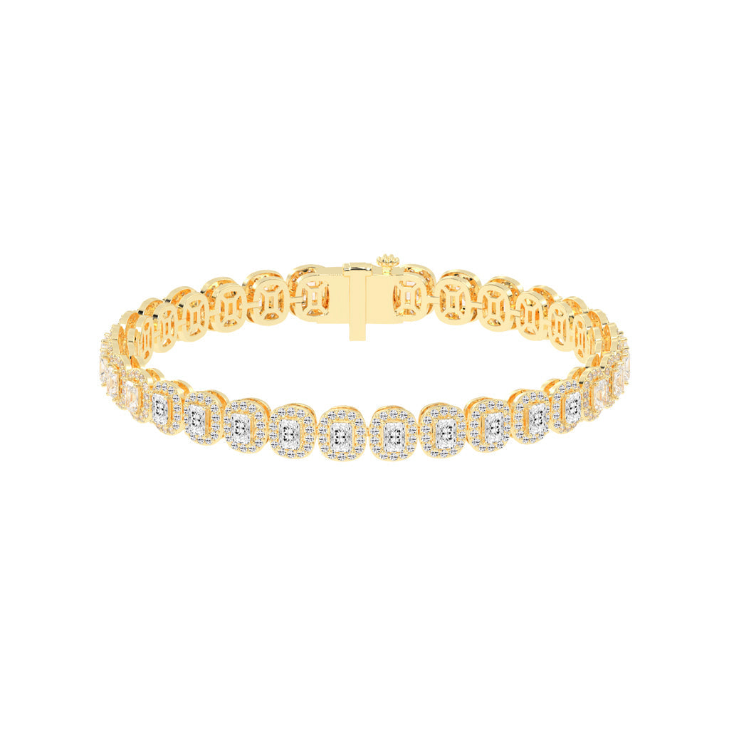 Elysia Bezel Setting Emerald Tennis Lab Diamond Bracelet