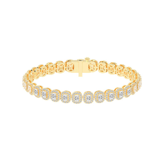 Elysia Bezel Setting Emerald Tennis Lab Diamond Bracelet