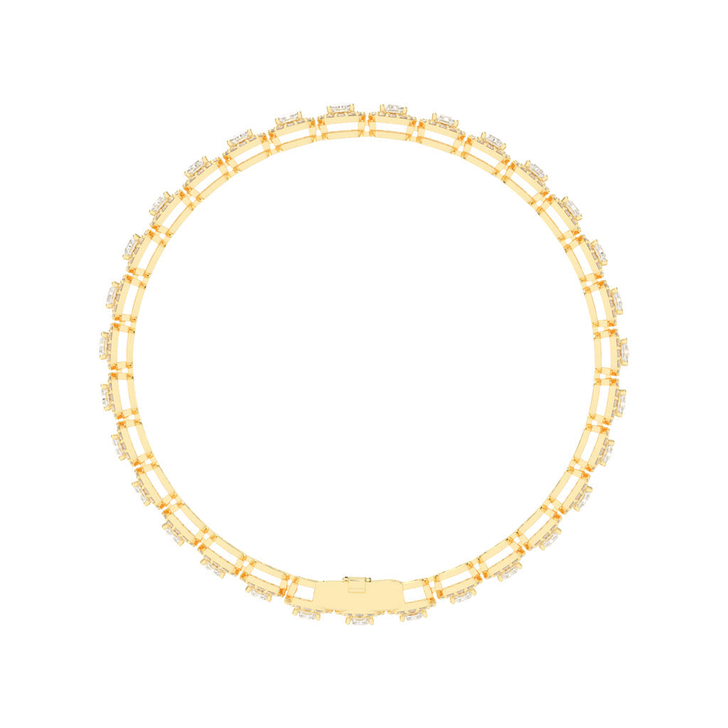 Elysia Bezel Setting Emerald Tennis Lab Diamond Bracelet