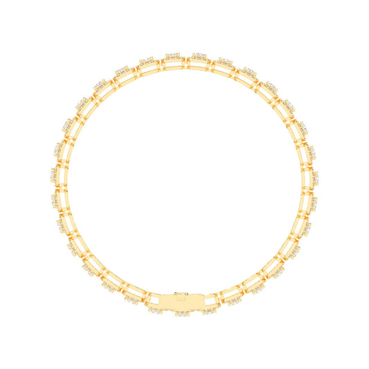 Elysia Bezel Setting Emerald Tennis Lab Diamond Bracelet