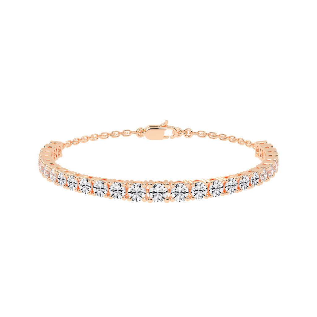 Neva Shared Prong Round Cut Tennis Lab Diamond Bracelet