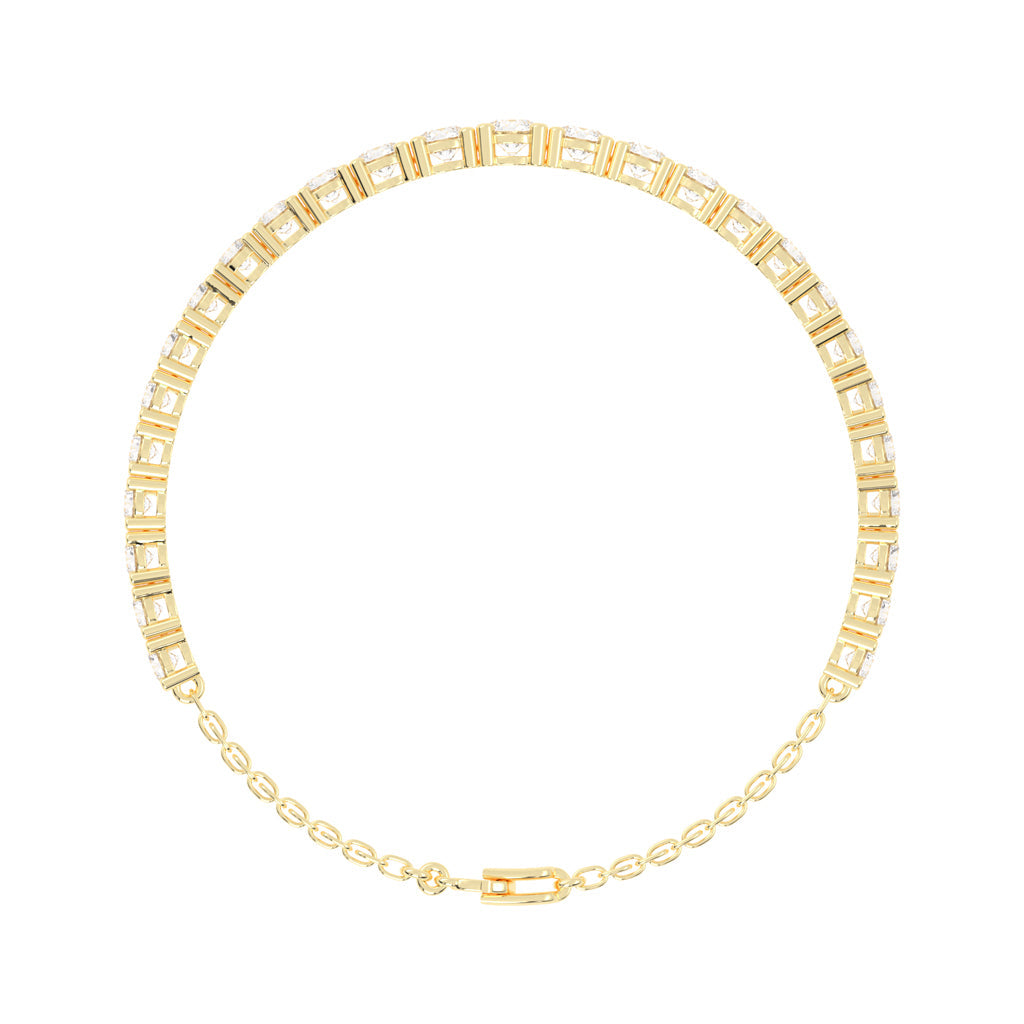 Neva Shared Prong Round Cut Tennis Lab Diamond Bracelet