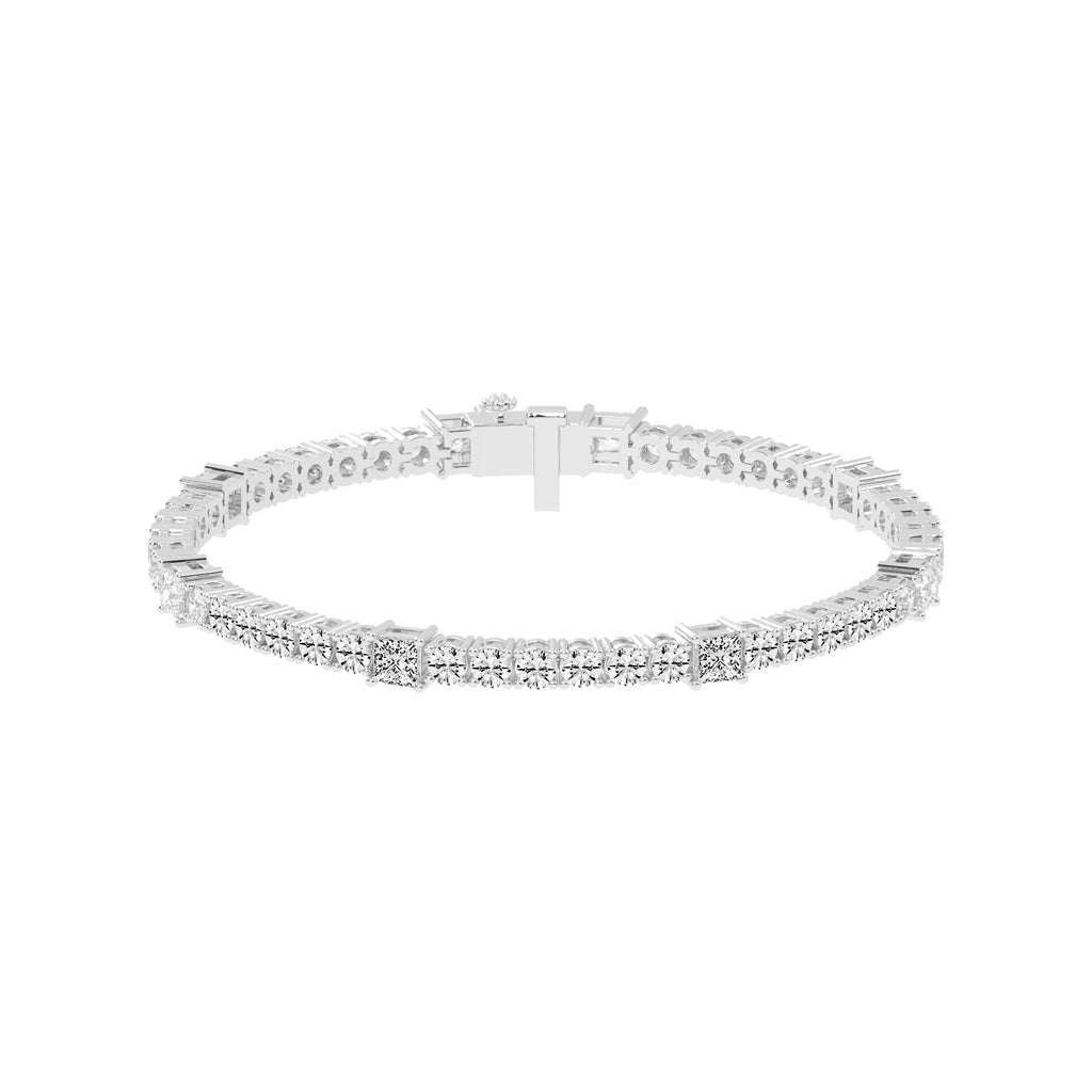 Auroria Princess Cut Tennis Lab Diamond Bracelet