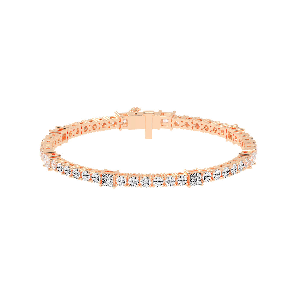 Auroria Princess Cut Tennis Lab Diamond Bracelet
