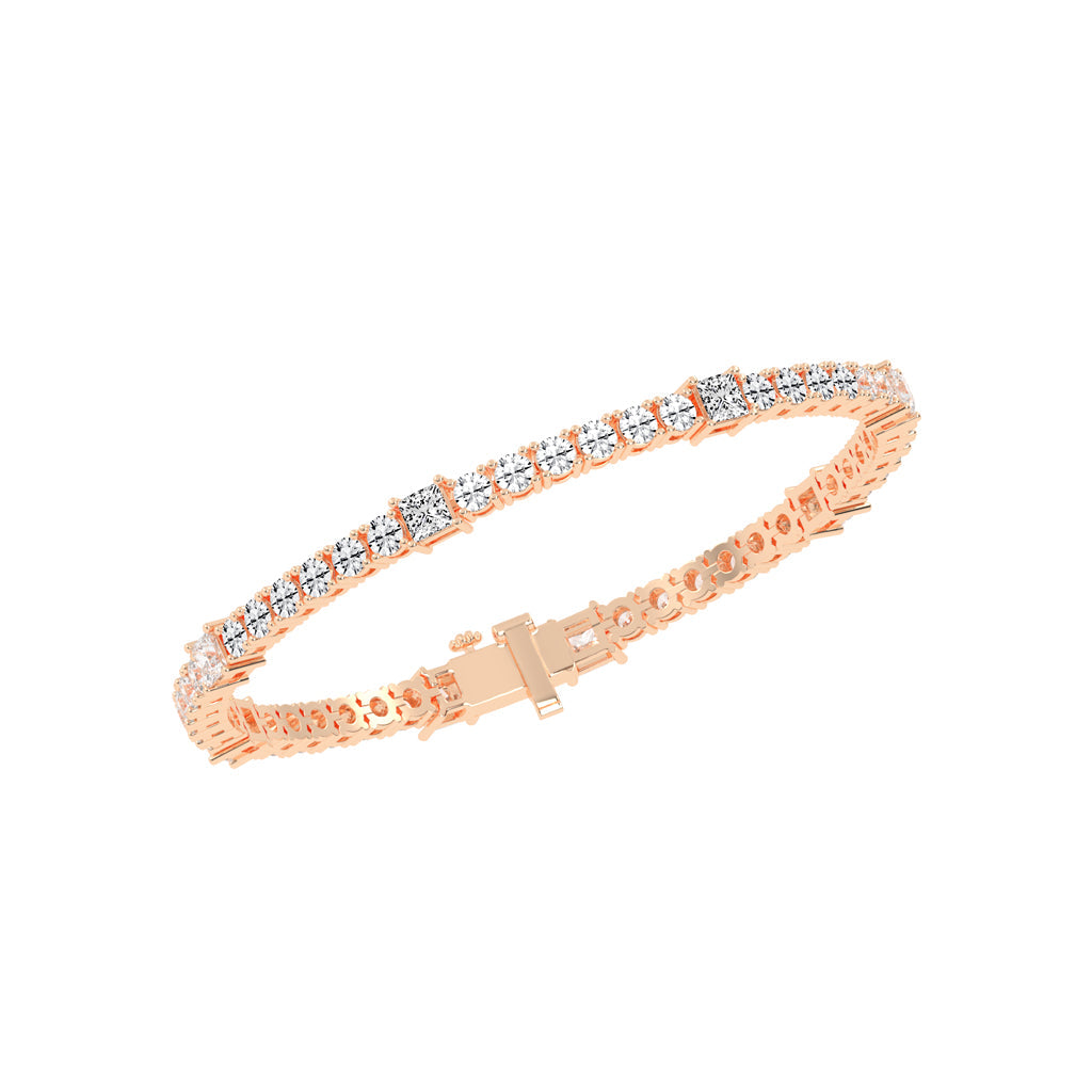 Auroria Princess Cut Tennis Lab Diamond Bracelet