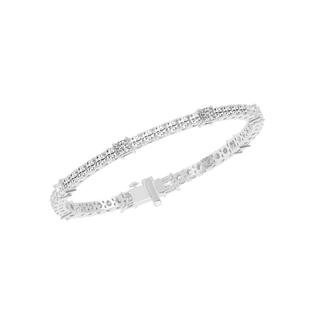 Auroria Princess Cut Tennis Lab Diamond Bracelet