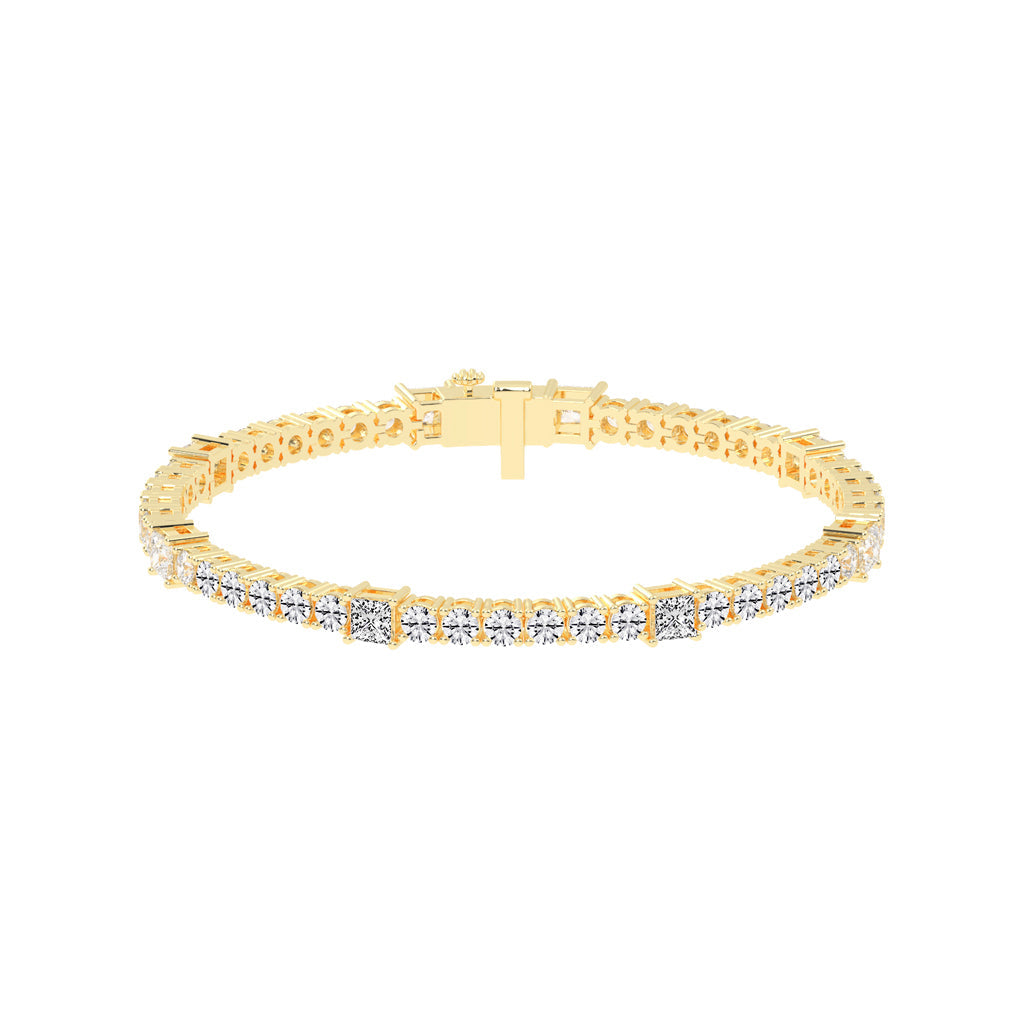 Auroria Princess Cut Tennis Lab Diamond Bracelet