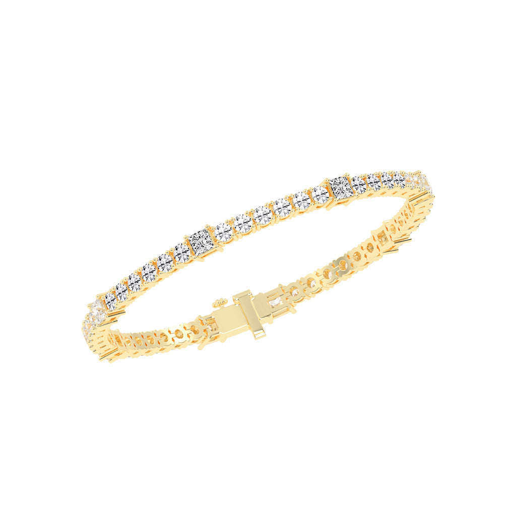 Auroria Princess Cut Tennis Lab Diamond Bracelet