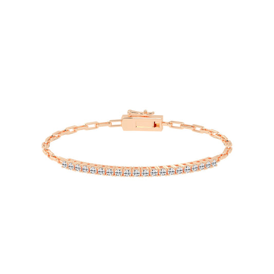 Aisla Round Cut Gauge Wire Chain Lab Diamond Bracelet