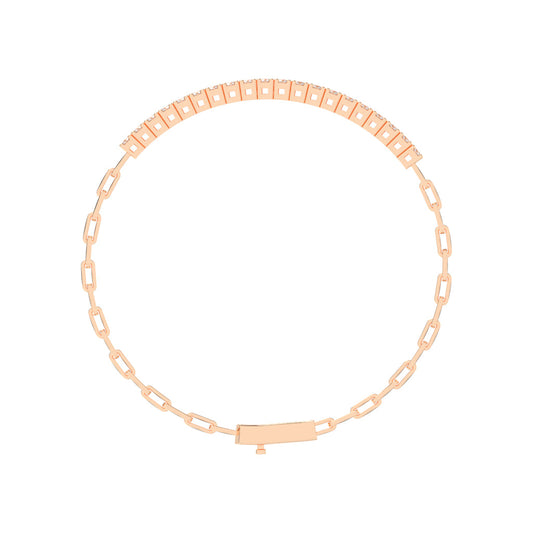 Aisla Round Cut Gauge Wire Chain Lab Diamond Bracelet