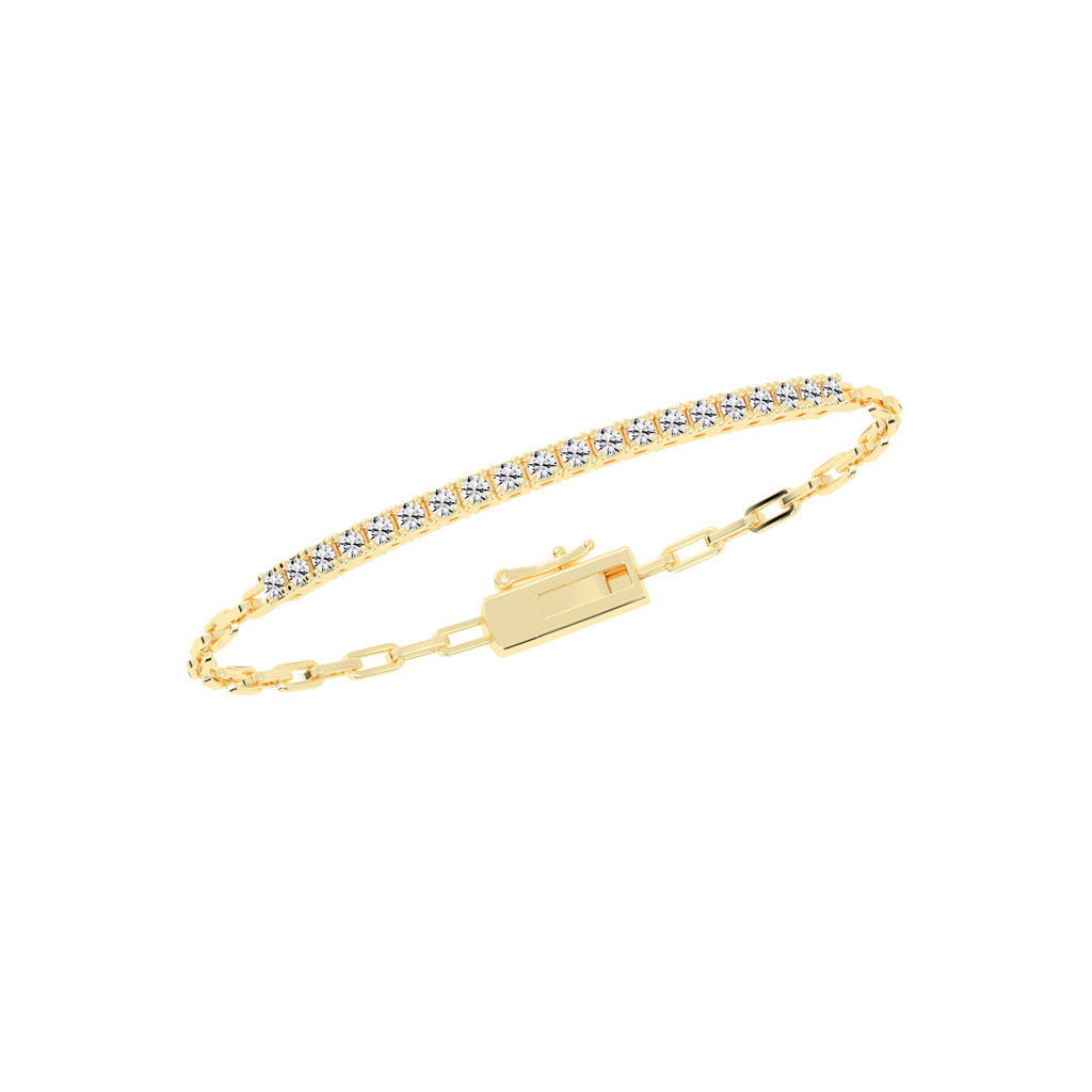 Aisla Round Cut Gauge Wire Chain Lab Diamond Bracelet