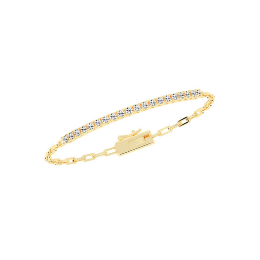 Aisla Round Cut Gauge Wire Chain Lab Diamond Bracelet