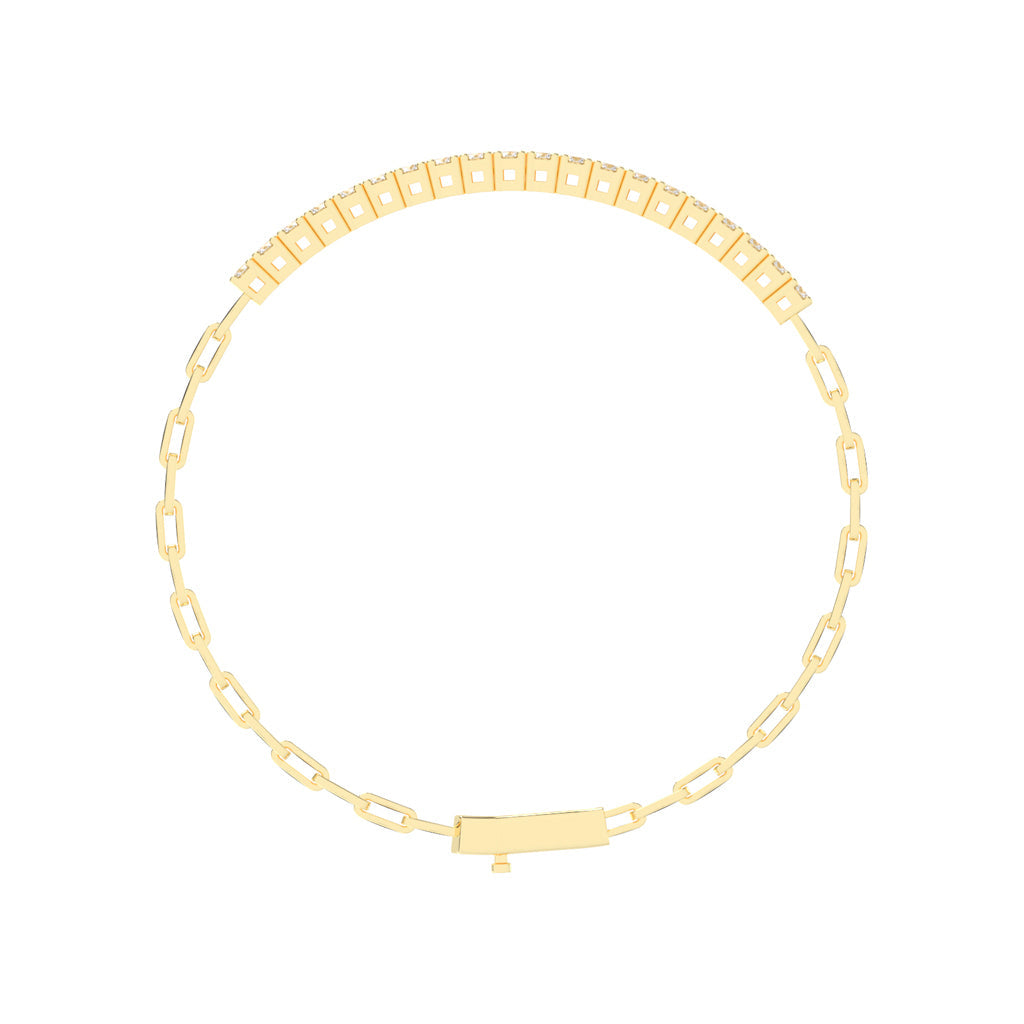 Aisla Round Cut Gauge Wire Chain Lab Diamond Bracelet