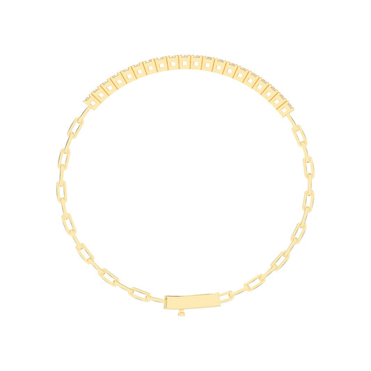 Aisla Round Cut Gauge Wire Chain Lab Diamond Bracelet