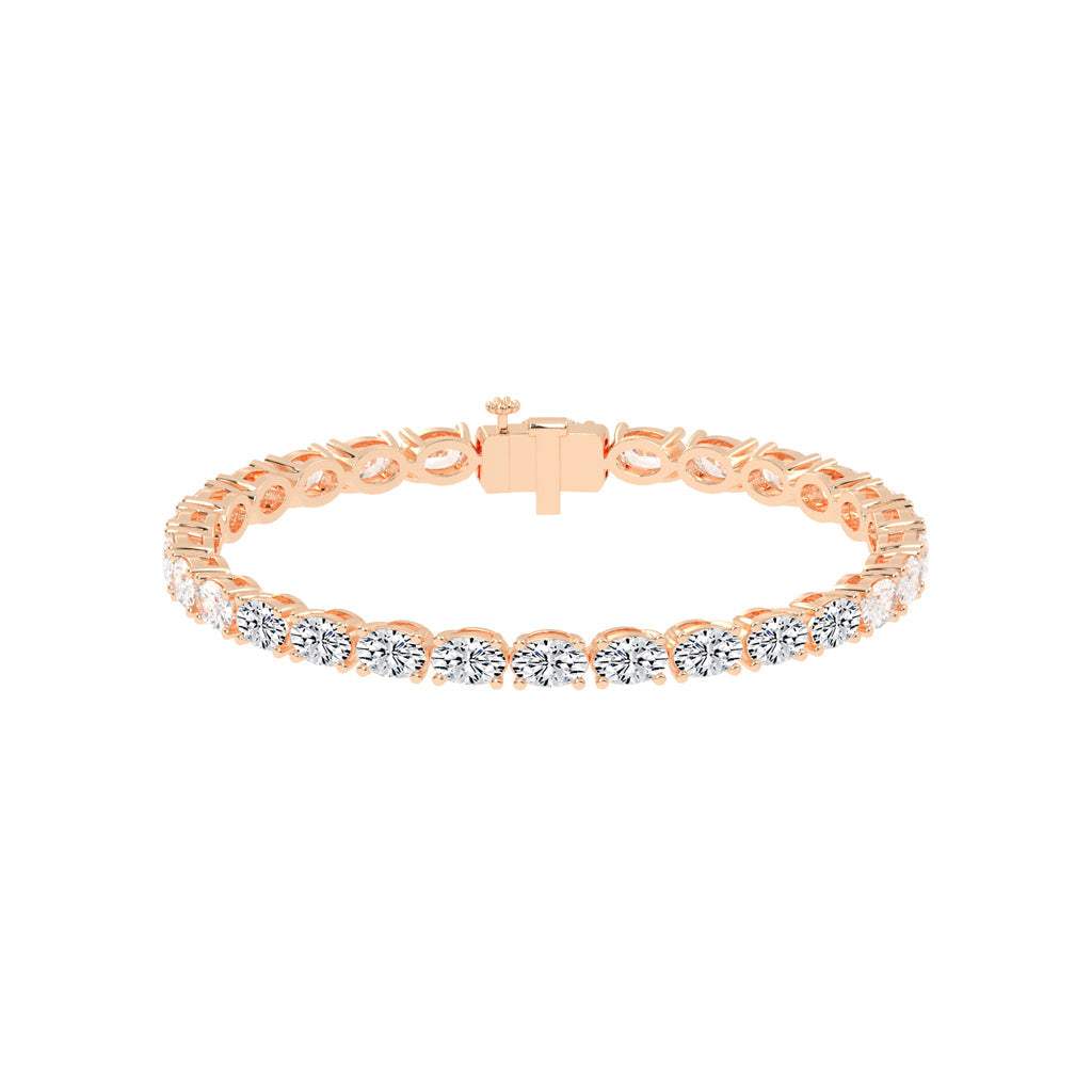 Avari Shared Setting Oval Cut Tennis Lab Diamond Bracelet