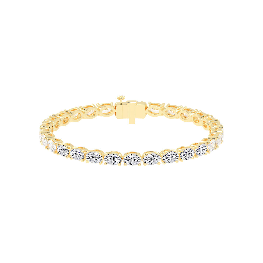 Avari Shared Setting Oval Cut Tennis Lab Diamond Bracelet