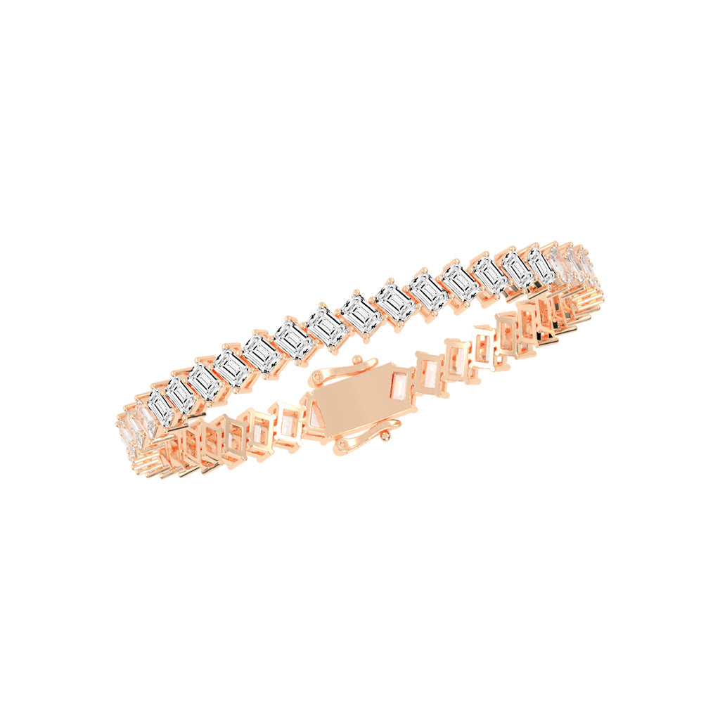 Architectural Gleam Emerald-Cut Diamond Bracelet