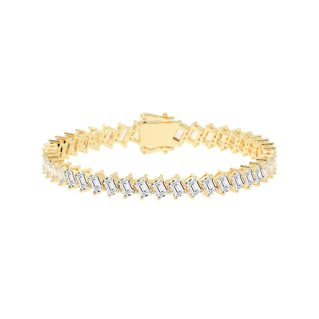 Architectural Gleam Emerald-Cut Diamond Bracelet
