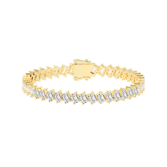 Architectural Gleam Emerald-Cut Diamond Bracelet