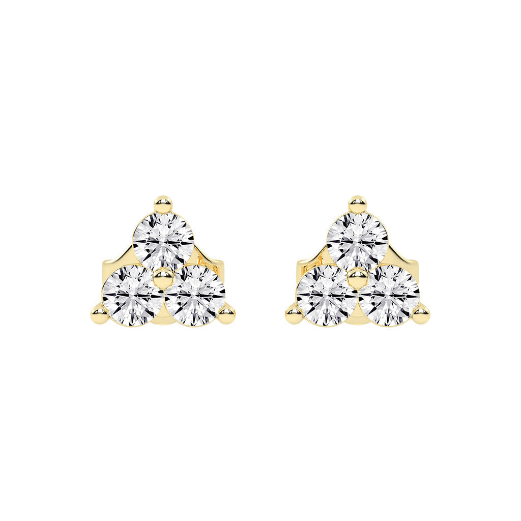 Trilogy Sparkle Diamond Cluster Stud Earrings