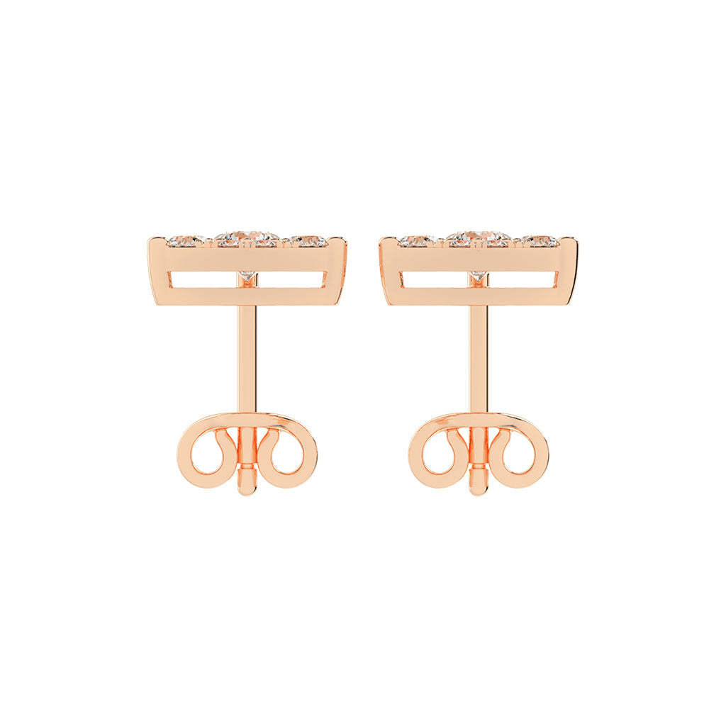 Pyramid of Light Diamond Stud Earrings