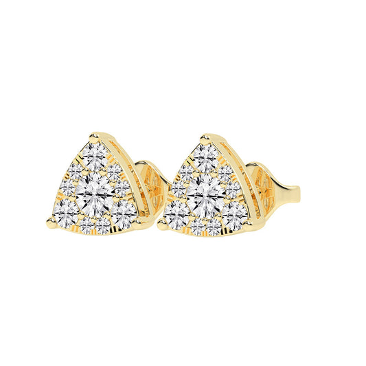 Pyramid of Light Diamond Stud Earrings