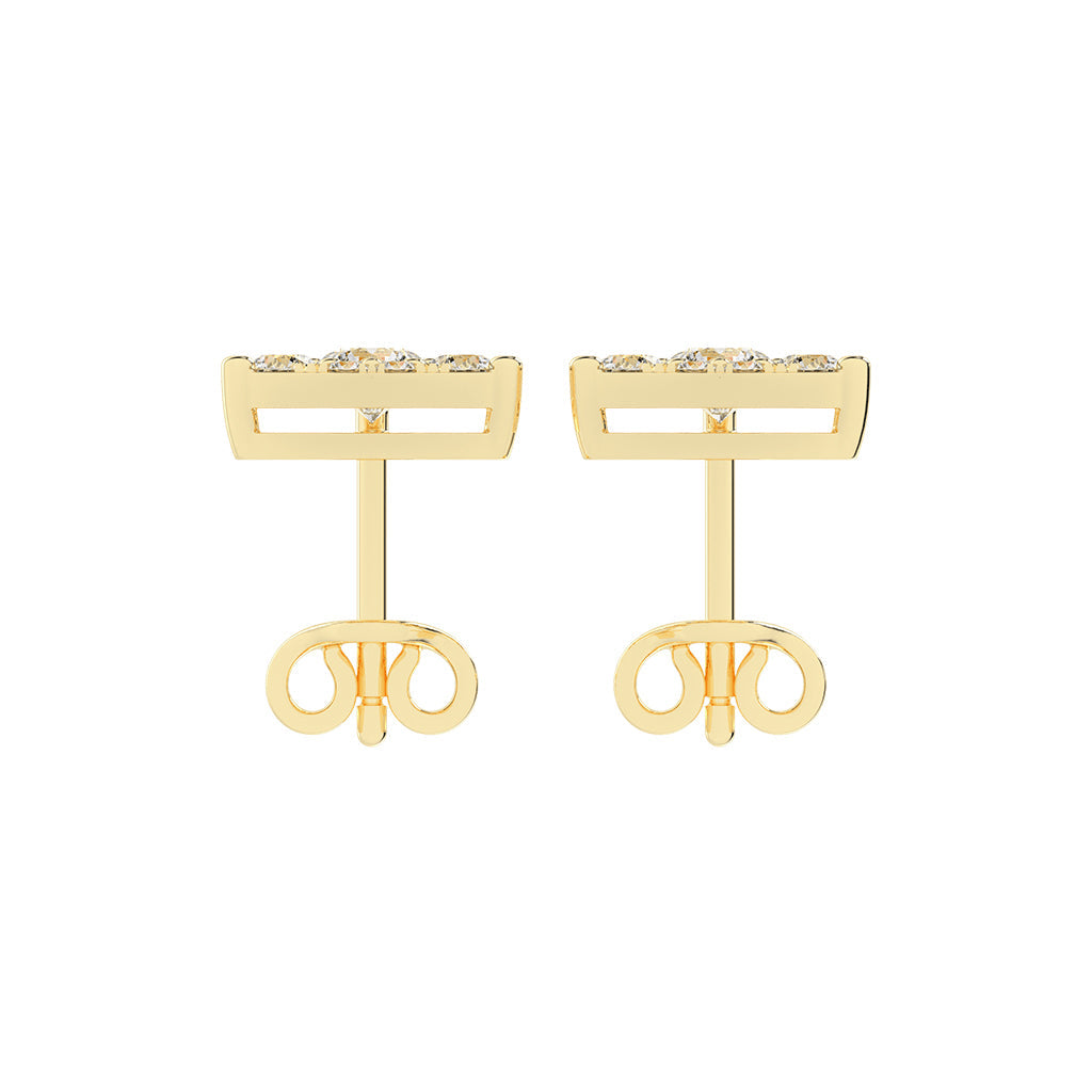 Pyramid of Light Diamond Stud Earrings