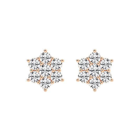Stellar Bloom Diamond Cluster Stud Earrings