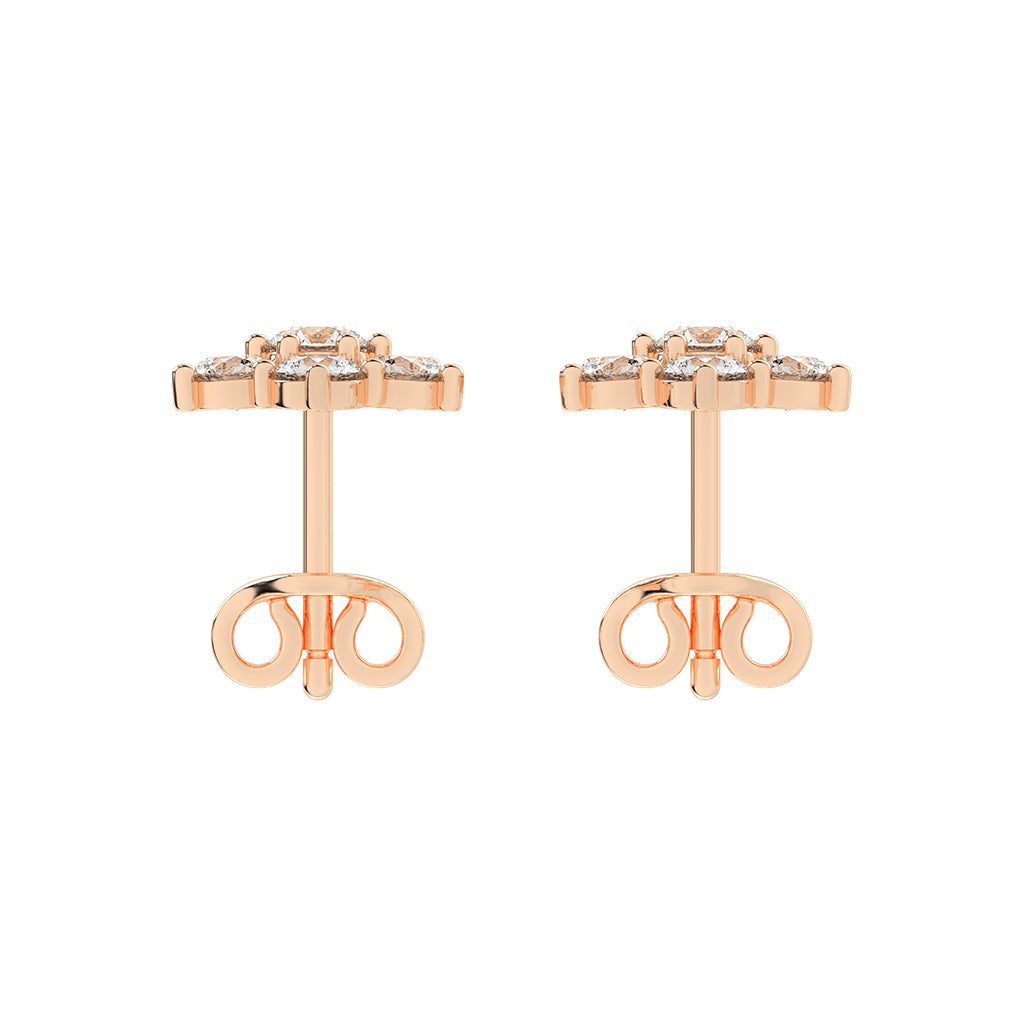 Stellar Bloom Diamond Cluster Stud Earrings