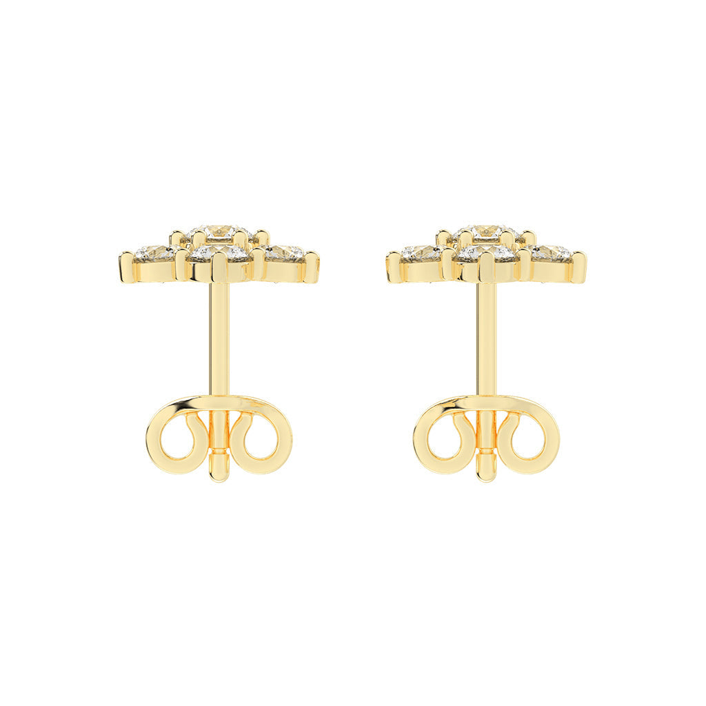 Stellar Bloom Diamond Cluster Stud Earrings
