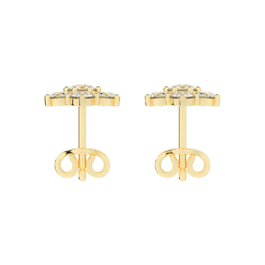 Stellar Bloom Diamond Cluster Stud Earrings
