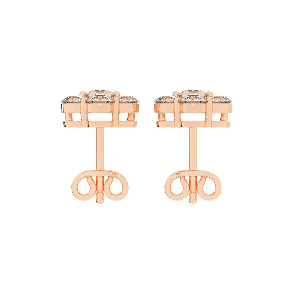 Cosmic Bloom Diamond Cluster Stud Earrings