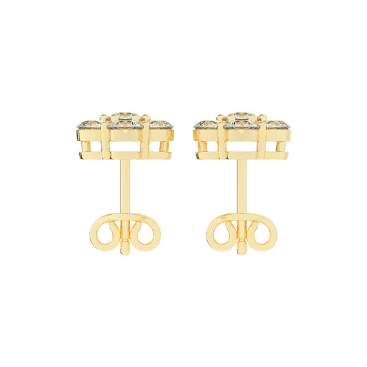 Cosmic Bloom Diamond Cluster Stud Earrings