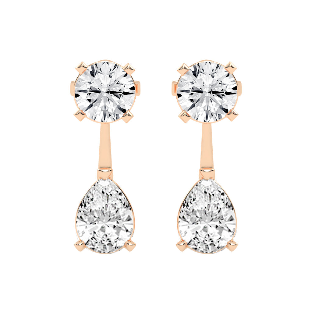 Glimmering Cascade Diamond Dangler Earrings