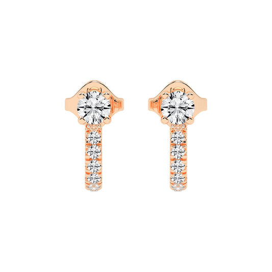 Convertible Brilliance Round Diamond Hoop Jacket Earrings