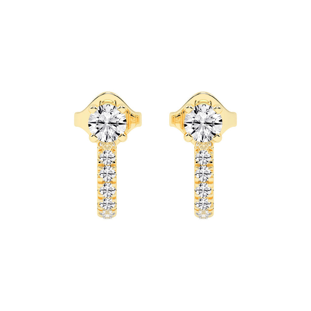 Convertible Brilliance Round Diamond Hoop Jacket Earrings