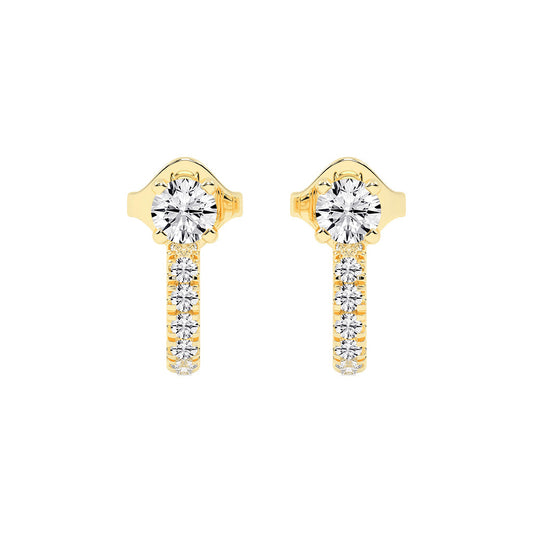 Convertible Brilliance Round Diamond Hoop Jacket Earrings